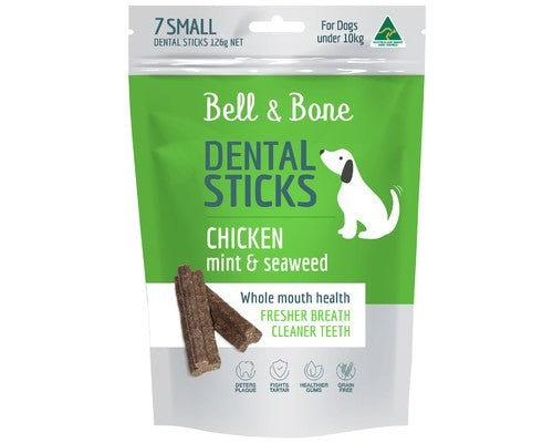 BELL AND BONE CHICKEN WITH MINT AND SEAWEED DENTAL STICK SMALL 126G