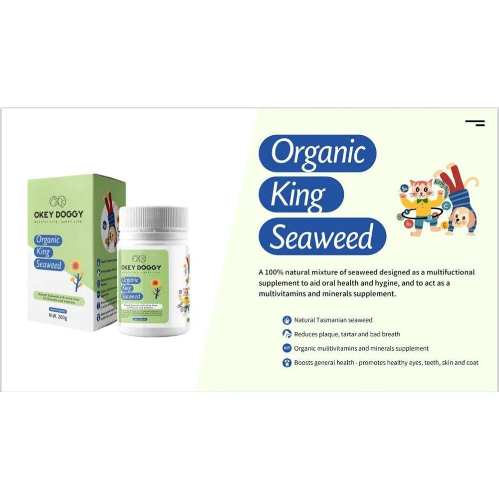 OKEY DOGGY ORGANIC KING SEAWEED FOR CATS & DOGS 200G
