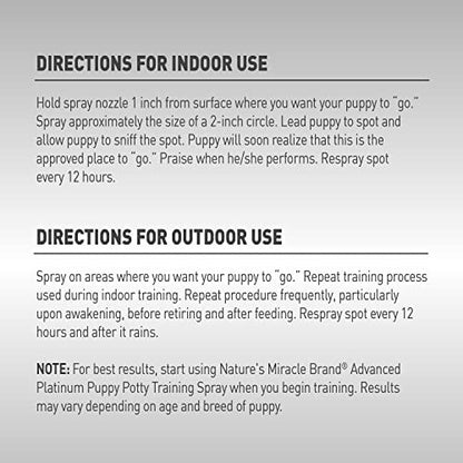 NATURES MIRACLE PUPPY POTTY TRAINING SPRAY 236ML