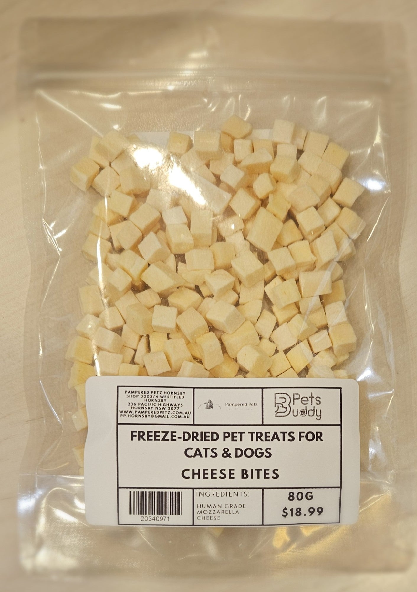 PETSBUDDY Freeze Dried Treats Cheese Bites 80g 2
