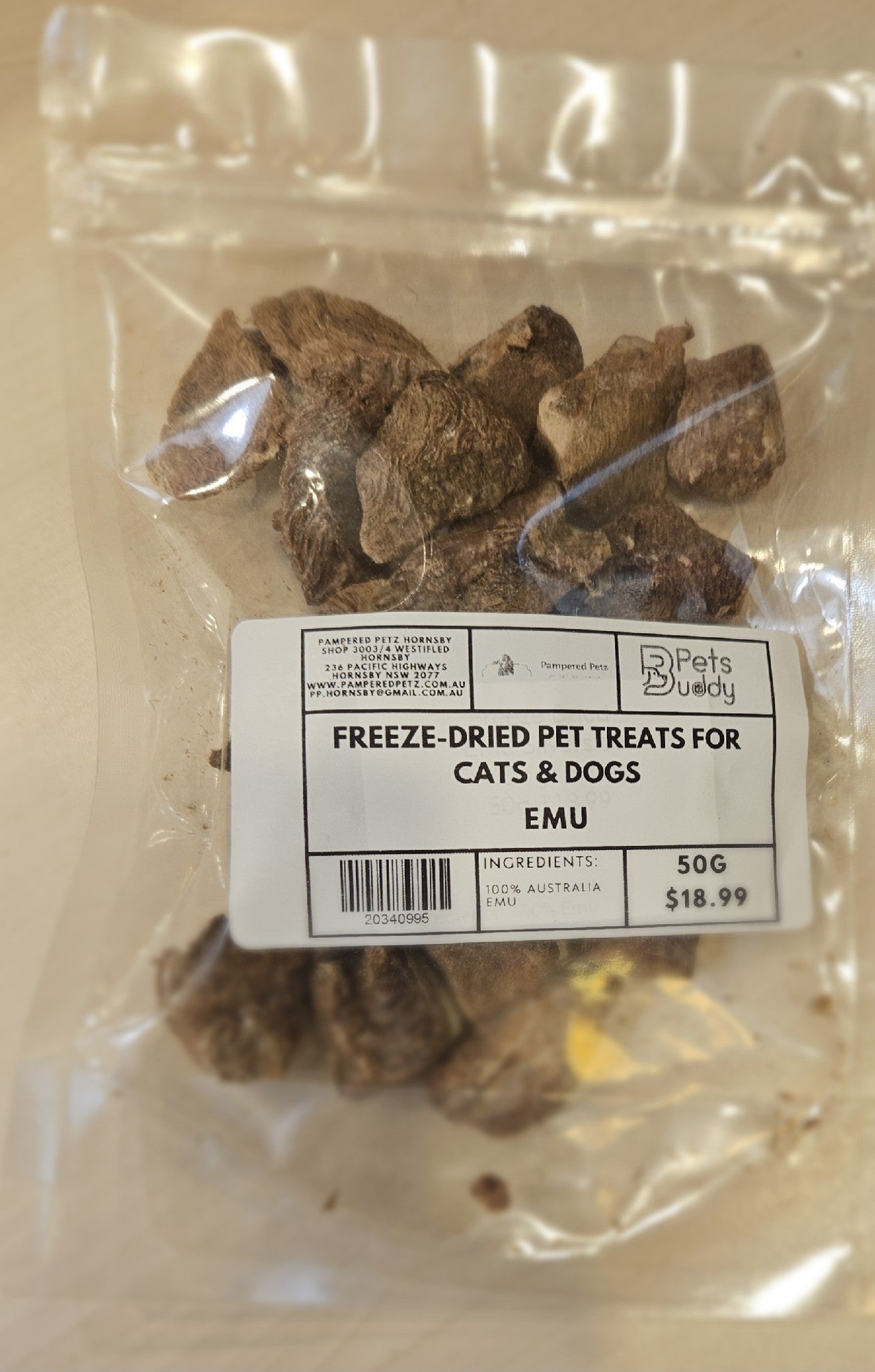 PETSBUDDY Freeze Dried Treats Emu 50g