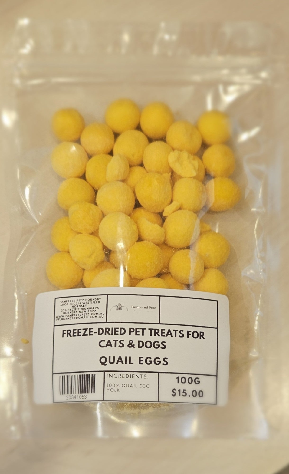 PAMPERED PETZ HORNSBY Quail Eggs 100g