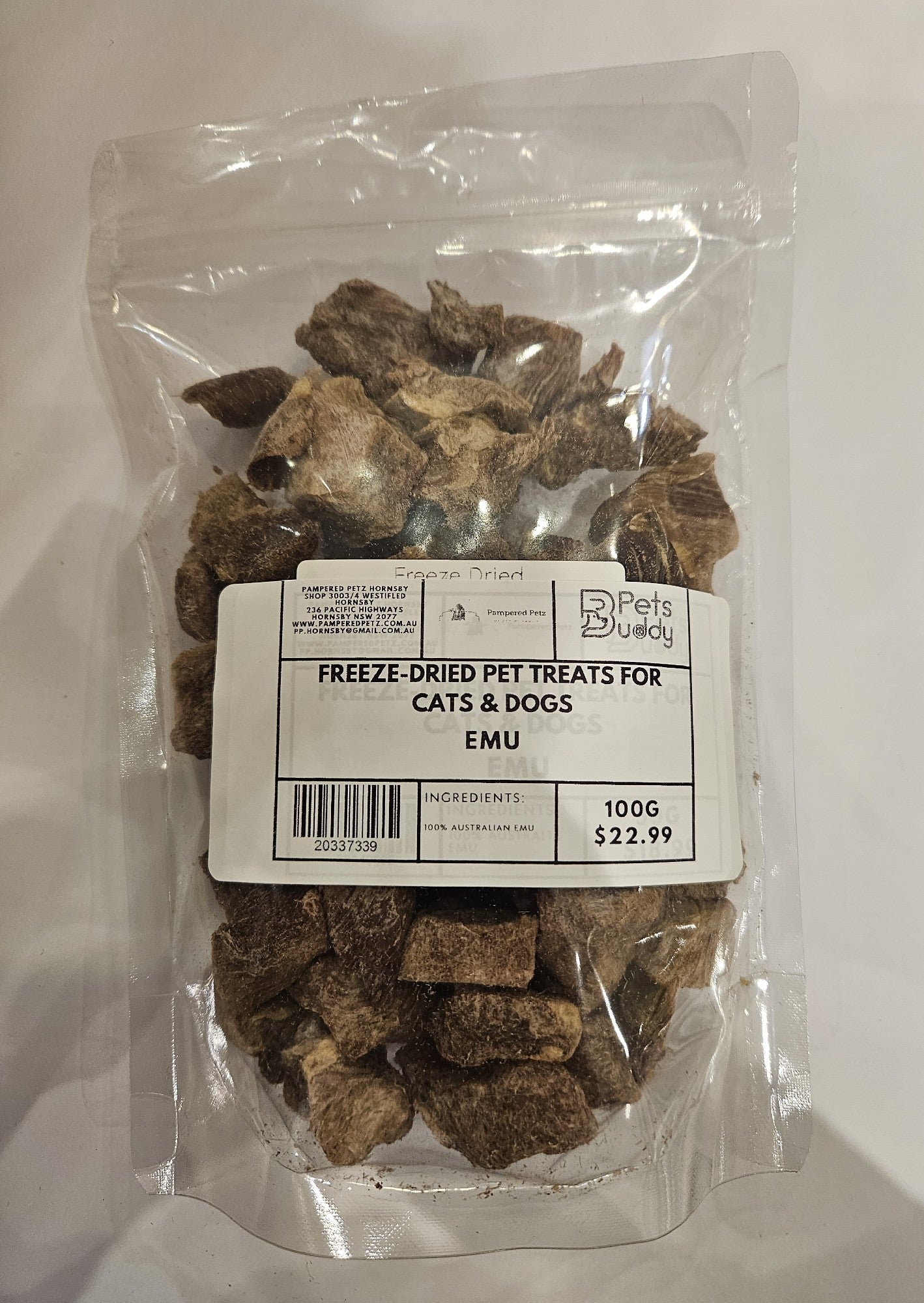 PETSBUDDY Freeze Dried Treats Emu 100g