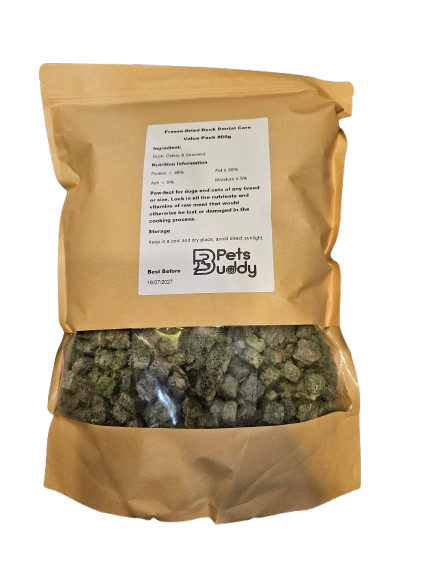 PETSBUDDY Freeze Dried Treats Dental Duck With Celery And Seaweed 1kg