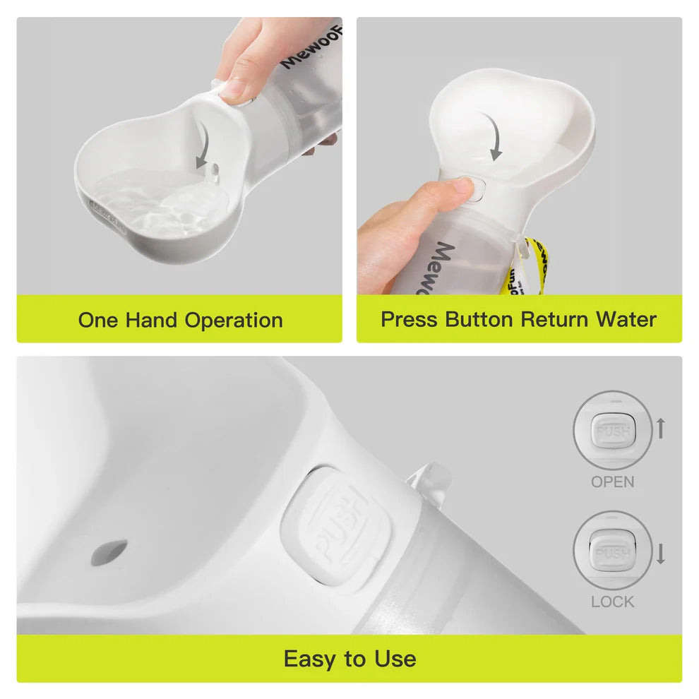 MEWOOFUN BONE PET WATER BOTTLE GREEN 286ML