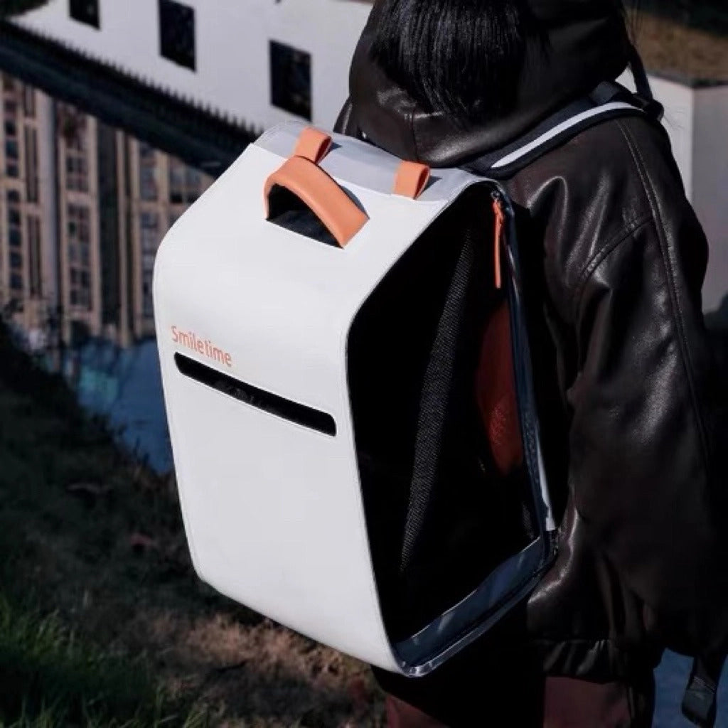 SMILE TIME CARRIER BACKPACK WHITE DOVE 42CMX38CMX27CM