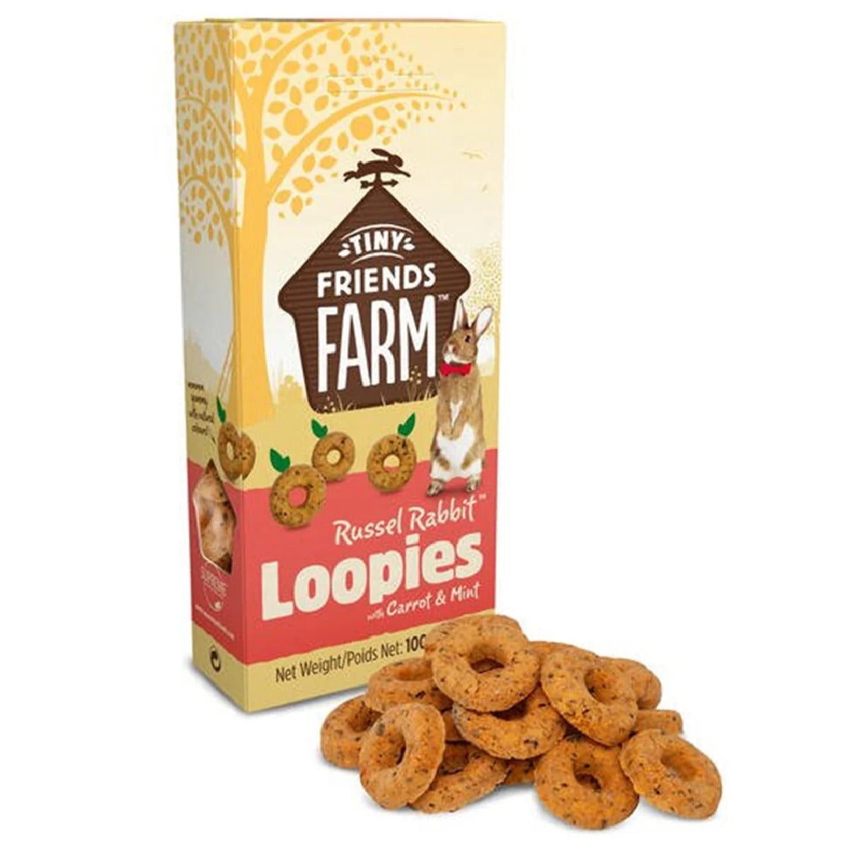 TINY FRIENDS FARM Russel Rabbit Loopies Small Animal Treats 100G