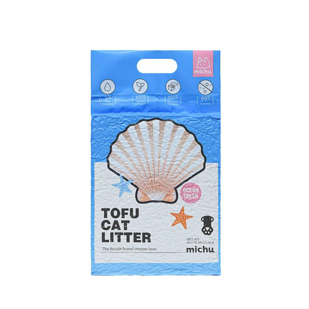 MICHU Tofu Natural Clumping Tofu Cat Litter Ocean Fish 2.5KG