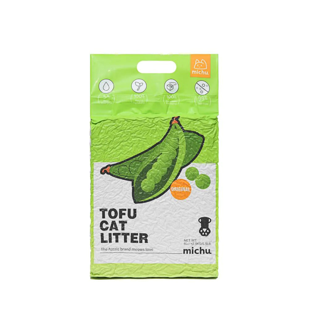 MICHU Tofu Natural Clumping Tofu Cat Litter Orignal 2.5KG