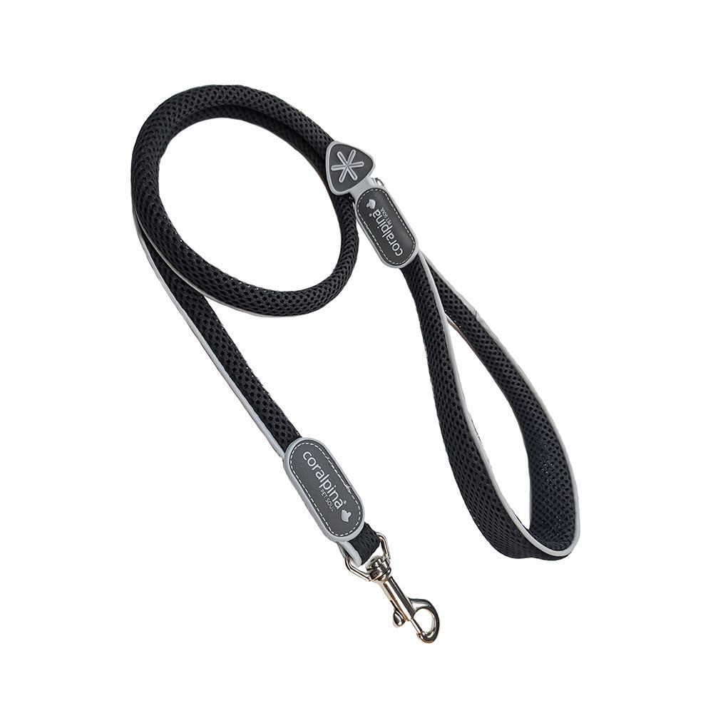 CORALPINA Cinquetorri Dog Lead Black (SZ4-6) 110cm