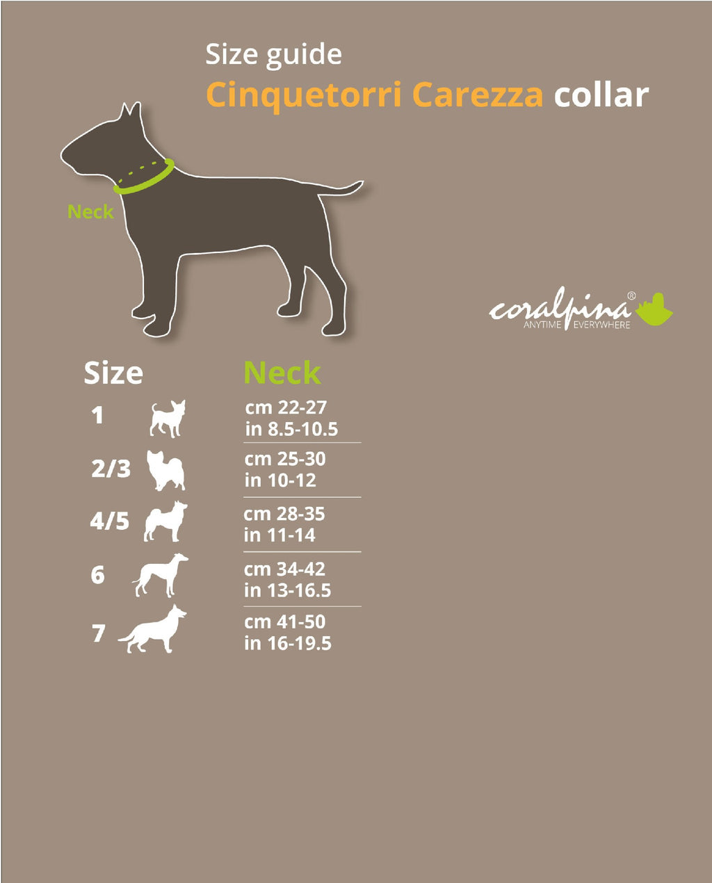 CORALPINA Carezza Dog Collar Dark Black (SZ2/3) 24-30cm