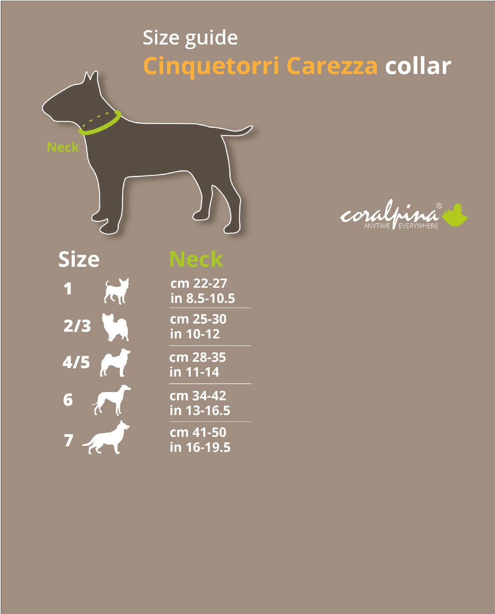 CORALPINA Carezza Dog Collar Dark Black (SZ2/3) 24-30cm