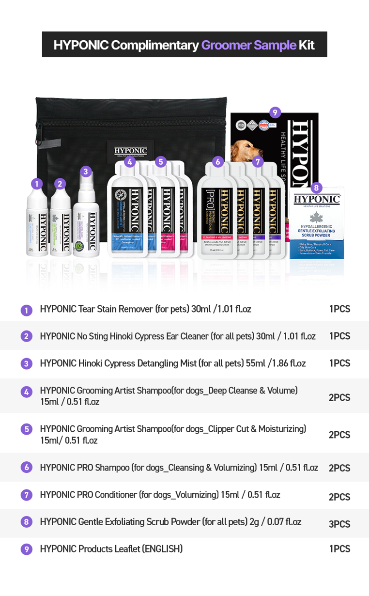 HYPONIC Complimentary Groomer Sample Kit