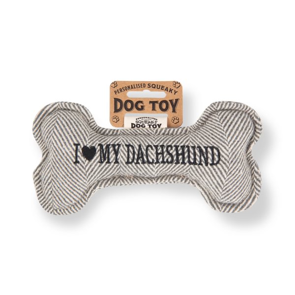 HISTORY & HERALDRY CHEW TOY BONE I LOVE MY DACHSHUND - DOG TOY