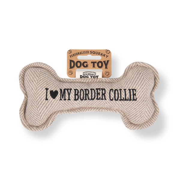 HISTORY & HERALDRY CHEW TOY BONE I LOVE MY BORDER COLLIE - DOG TOY