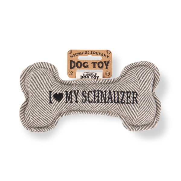 HISTORY & HERALDRY CHEW TOY BONE I LOVE MY SCHNAUZER - DOG TOY
