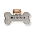 HISTORY & HERALDRY CHEW TOY BONE I LOVE MY STAFFY - DOG TOY