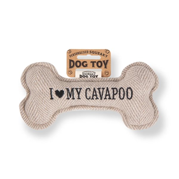 HISTORY & HERALDRY CHEW TOY BONE I LOVE MY CAVAPOO - DOG TOY