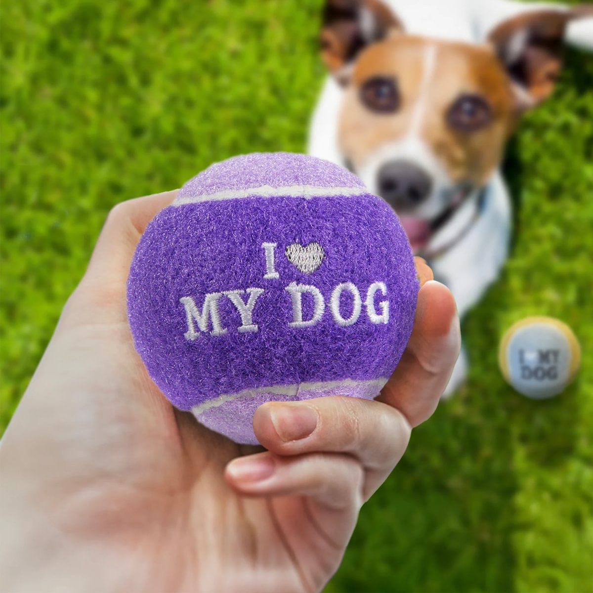 HISTORY & HERALDRY PERSONALISED DOG BALL I LOVE MY DOG 