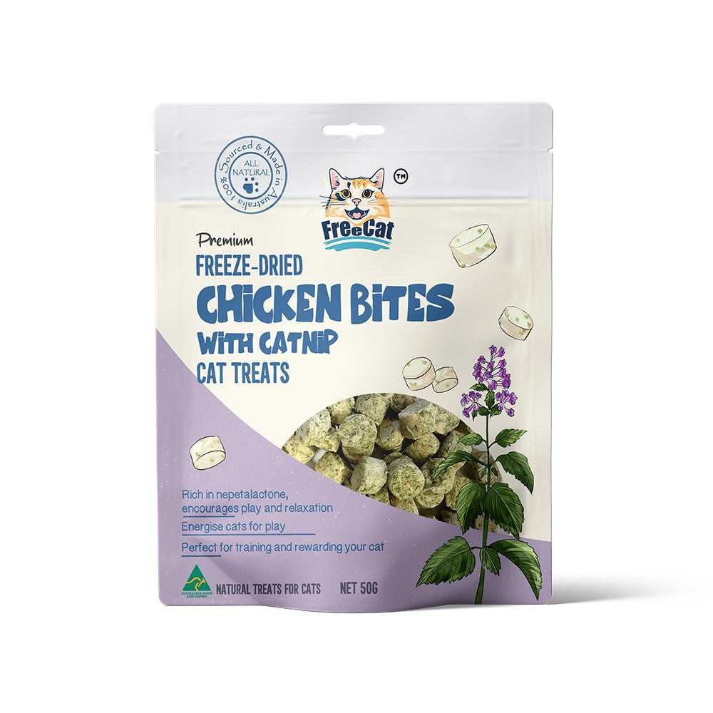 FREECAT Freeze Dried Chicken Biteswith CatnipCat Treats 50g
