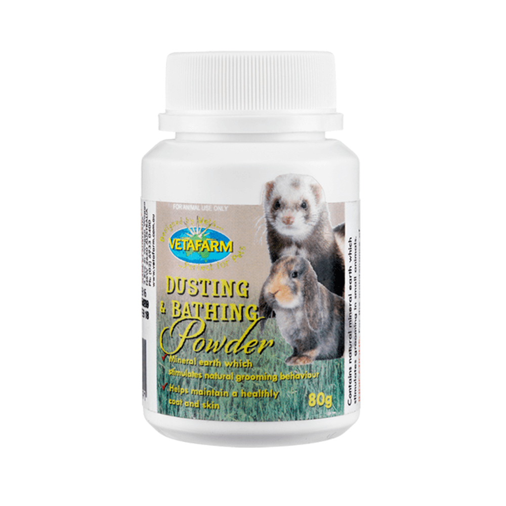 VETAFARM SMALL ANIMAL DUSTING AND BATHING POWDER 80G