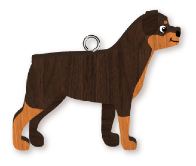 LANDMARK ROTTWEILER HANDMADE KEY RING