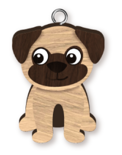 LANDMARK PUG HANDMADE KEY RING