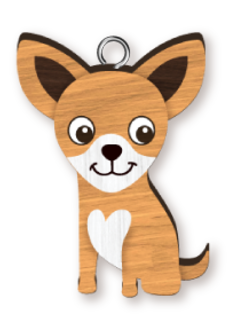 LANDMARK CHIHUAHUA HANDMADE KEY RING