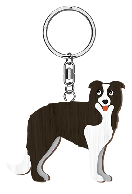 LANDMARK I LOVE MY BOARDER COLLIE KEY RING