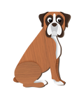 LANDMARK I LOVE MY BOXER SHEPHERD MAGNET