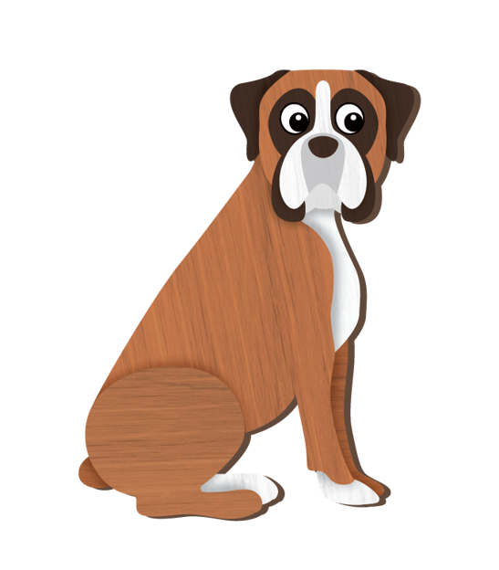 LANDMARK I LOVE MY BOXER SHEPHERD MAGNET