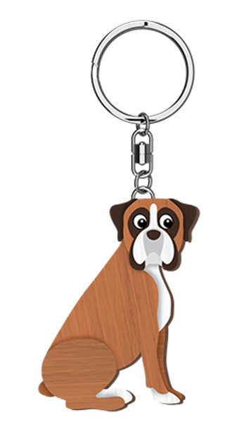 LANDMARK I LOVE MY BOXER SHEPHERD KEY RING