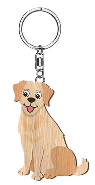 LANDMARK I LOVE MY GOLDEN RETRIEVER KEY RING