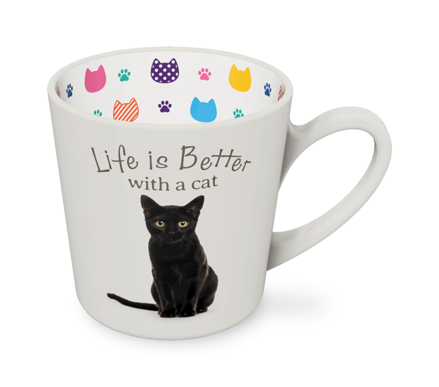 I LOVE MY BLACK CAT - BEAUTIFUL ON THE INSIDE MUG