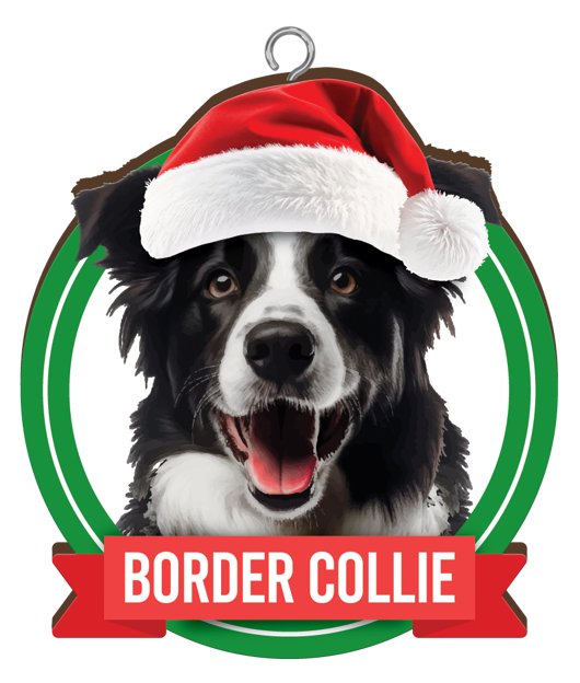 CHRISTMAS IS BETTER WITH A BORDER COLLIE CHRISTMAS ORNAMENTS