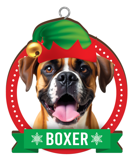 CHRISTMAS IS BETTER WITH A BOXER SHEPHERD CHRISTMAS ORNAMENTS