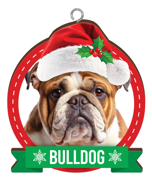 CHRISTMAS IS BETTER WITH A BULLDOG CHRISTMAS ORNAMENTS