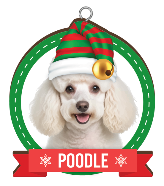 CHRISTMAS IS BETTER WITH A POODLE CHRISTMAS ORNAMENTS