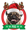 CHRISTMAS IS BETTER WITH A PUG CHRISTMAS ORNAMENTS
