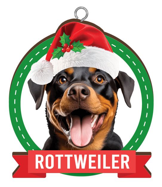 CHRISTMAS IS BETTER WITH A ROTTWEILER CHRISTMAS ORNAMENTS