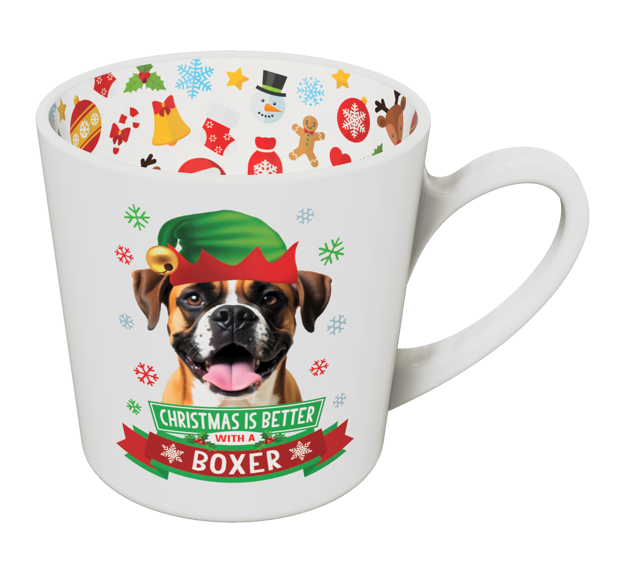 CHRISTMAS IS BETTER WITH A BOXER SHEPHERD CHRISTMAS MUG