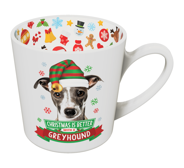 CHRISTMAS IS BETTER WITH A GREYHOUND CHRISTMAS MUG