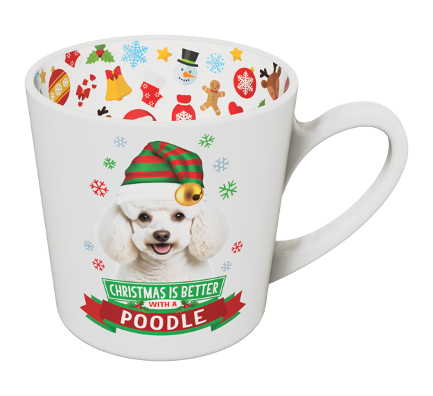 CHRISTMAS IS BETTER WITH A POODLE CHRISTMAS MUG