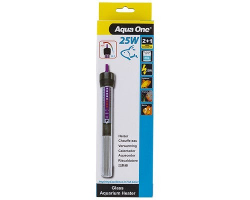 AQUA ONE GLASS HEATER 25W 18.5CM
