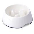 PET ONE BOWL MELAMINE ROUND SLOW DOWN FEEDER 140ML WHITE