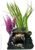 AUA ONE ORNAMENT TREASURE CHEST AND PLANT 9X8X14CM
