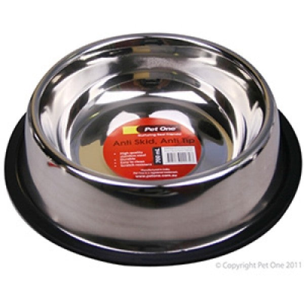 PET ONE BOWL ANTI SKID ANTI TIP STAINLESS STEEL 1.6L
