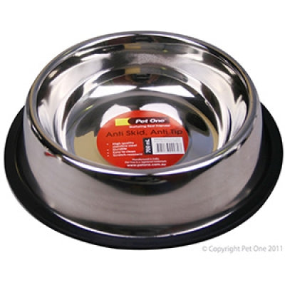 PET ONE BOWL ANTI SKID ANTI TIP STAINLESS STEEL 2.3L