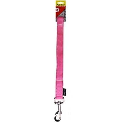 PET ONE LEASH NYLON REFLECTIVE 180CM 10MM PINK