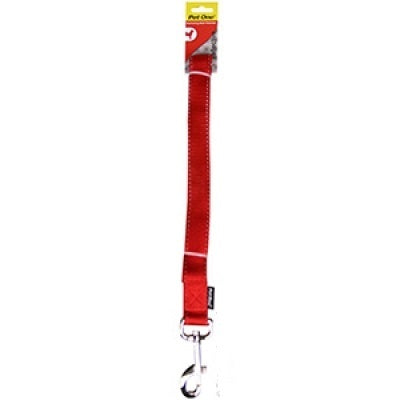 PET ONE LEASH NYLON REFLECTIVE 150CM 15MM RED